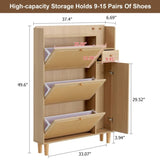 ZUN Modern minimalist storage cabinet, Japanese rattan shoe cabinet, bed top cabinet, small home W1151P147199