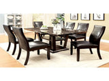 Set of 2 Espresso Leatherette Dining Chairs in Brown Cherry Finish B016P156358