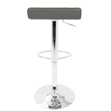 Ale Contemporary Adjustable Barstool in Grey PU Leather by LumiSource - Set of 2 B202P222267