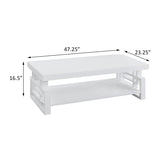 High Glossy White Rectangular Coffee Table B062P145542