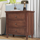 ZUN 3-Drawer Nightstand Storage Wood Cabinet 63404507