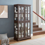 ZUN Curio Display Cabinet,Antique Display Cabinet with Glass Doors Adjustable Shelves for Collectibles W2275P231688