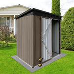 ZUN Metal garden sheds 5ft×4ft outdoor storage sheds Brown + Black W1350113462