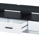 White and Black 2-Drawer TV Stand B062P209410