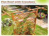 72" Raised Garden Bed with Lattice Trellis, 4.8 Cu.Ft Fir Wood Planter Box with Drainage Holes for 95390124