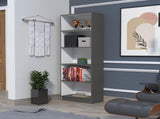 Matt Gray and White 5-Shelf Bookcase B062P175160