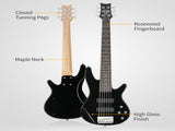 Full Size GIB 6 String H-H Pickup Electric Bass Guitar Bag Strap Pick 43681699