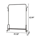 ZUN Floor-Standing Metal Coat Rack, Clothing Coat Rack With Bottom Rack, Hanger For Hanging Clothes And 59330454