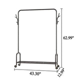 ZUN Floor-Standing Metal Coat Rack, Clothing Coat Rack With Bottom Rack, Hanger For Hanging Clothes And 59330454