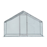 6.5 x 10 ft Large Metal Chicken Coop, Walk-in Poultry Cage Chicken Hen Run House with Waterproof 08931110