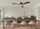 52 Inch Ceiling Fan with LED Light, 3 Solid Wood Blades, Reversible DC Motor, Remote Control, Modern W3816P585792