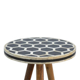 Artisan Furniture Solid Wood Bone Inlay Tripod Stool B182P234165