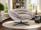 Modern Chenille Chair, 360&deg Swivel Club Chair/Accent Chair with Removable Cushion, Round N817P207777K