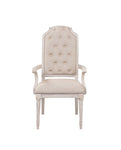 ZUN ACME Wynsor Arm Chair , Fabric & Antique Champagne 67533