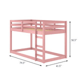 Pink Twin Loft Bed with Wooden Frame B062P189211