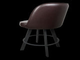 Set of 2 commercial-grade, super comfortable upholstered swivel bucket-seat bar stools with metal W5232P423676