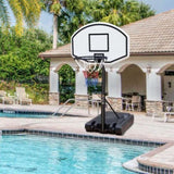 Portable Poolside Basketball Hoop Swimming Pool 3.1ft to 4.7ft Height-Adjustable Basketball System W1408P310194