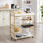 ZUN 6-Tier Bar Cart, Slide Bar Serving Cart, Retro Style Wine Cart for Kitchen, Beverage Cart with Wine 72057889