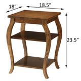 Walnut 2-shelf End Table B062P181376