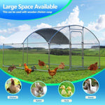 ZUN Metal Large Chicken Coop Walk-in Poultry Cage Large Chicken Run Arc Shaped Cage with Waterproof 60830587