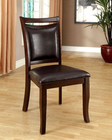 ZUN Transitional Dining Room Side Chairs Set of 2 Chairs only Dark Cherry / Espresso Padded Leatherette B01152300
