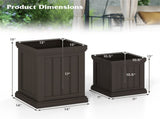 Set of 2 Stackable PP Planters with Efficient Drainage Holes, Weather-Resistant Flower Pots for 62103503