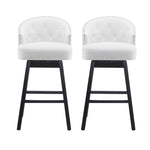 ZUN 33.25" Swivel Counter Stools Set of 2, Upholstered Counter Height Bar Stools with Solid Rubber Wood N780P185530B