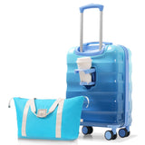 20" Carry-on Luggage with Cup Holder Lightweight Glossy Hardshell Suitcases with Spinner Wheels, 98451869