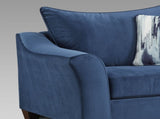 Camero Fabric Pillowback 3-Piece Sofa Set, Navy Blue T2574P195790