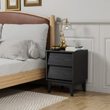 2 Set Nightstands Features Vintage-style and Bevel Design, Made of MDF, Mid Century Modern W578P192479
