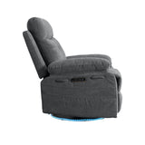 Power Recliner Glider Chair With Bluetooth Speaker 270 Degree Swivel With LED Light Side Arm With W1203P173383