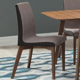 Grey and Natural Walnut Upholstered Side Chairs B062P145493