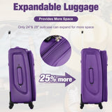 Softside Luggage Expandable 3 Piece Set Suitcase with Duffel Bag Upright Spinner Softshell N732P201004I