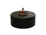 Black Round Coffee Table with Tempered Glass Top, PU Leather Body & Hidden Storage for Living Room, W3081P442392
