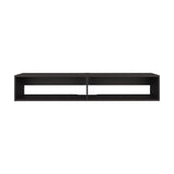 Eco 59" Floating Tv Stand with Two Rectangular Shelves Black Wengue B070P286447