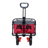 150L Collapsible Wagon Cart Foldable, Utility Garden Wagon with 360lbs Weight Capacity, Heavy Duty W321P269220