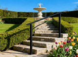 Handrails for Outdoor Steps, Fit 1 or 3 Steps Outdoor Stair Railing, Black Wrought Iron Handrail, W2286P386945