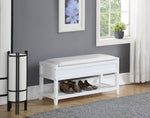 ZUN Rouen Seating Bench with Shoe Storage, White T2574P164221