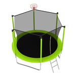 ZUN 10FT Trampoline for Kids, Basketball Hoop and Ladder, Outdoor Kids Trampoline with Safety K1163P147346