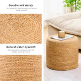 Handmade Woven Foot Stool Natural Water Hyacinth Ottoman for Home Decor & Seating 73348920