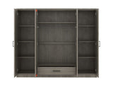 4-Door Wardrobe with 1 Drawer, Gray 97453152