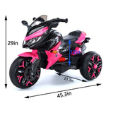 ZUN Kids Motorcycle Ride-On Motorcycle 3-Wheels Battery Powered Motorbike Rechargeable 12 V kids ride on W1760P252033