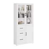 ZUN FCH 3 doors 3 drawers 5 layers Triamine board veneer 78*38.5*170cm display cabinet white N001 52480970