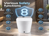 Smart Toilet with Bidet Seat,Auto Open/Close Seat, Foot Sensor, LED Display,Night Light, Warm Water W3598P508843
