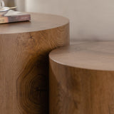 Nesting Coffee Table Set of 2 Round Wooden Coffee Tables Circle Modern Table for Small Space Living W3081P255152