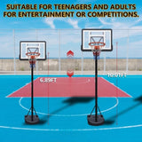 Portable Basketball Hoop for Youth Adults & Kids,Adjustable Height 6.89 ft to 10.01 ft,34 inch 63367629