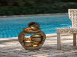 15.4x11.8x32.7" Traditional Rustic Decorative 3 Tier Brown Water Fountain with Pot Design, with W2078138957