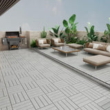 Patio Floor Tiles Pack of 22 WPC Wood-Plastic Composite Patio Deck Tiles DIY Interlocking Decking W206P201286