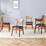 ZUN The stylish and durable solid wood dining chair, small curved back, PU cushion, and beautiful shape W1151P154834