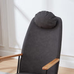 ZUN Adjustable Headrest Pillow Rocking Chair, Technical Leather Upholstered Glider Rocker with High W1669P220415